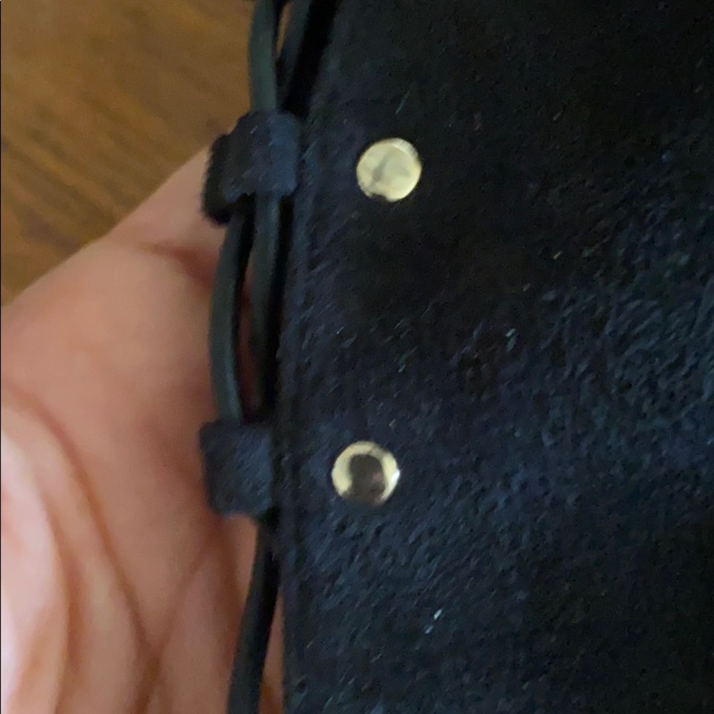 Faux suede back studded lace up pointy toe boots - Picture 5 of 6